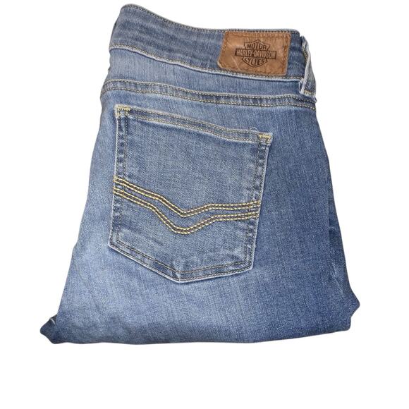 Harley-Davidson Denim - Harley Davidson SKINNY Womens 28 Blue Motorcycle Rider Biker Jeans